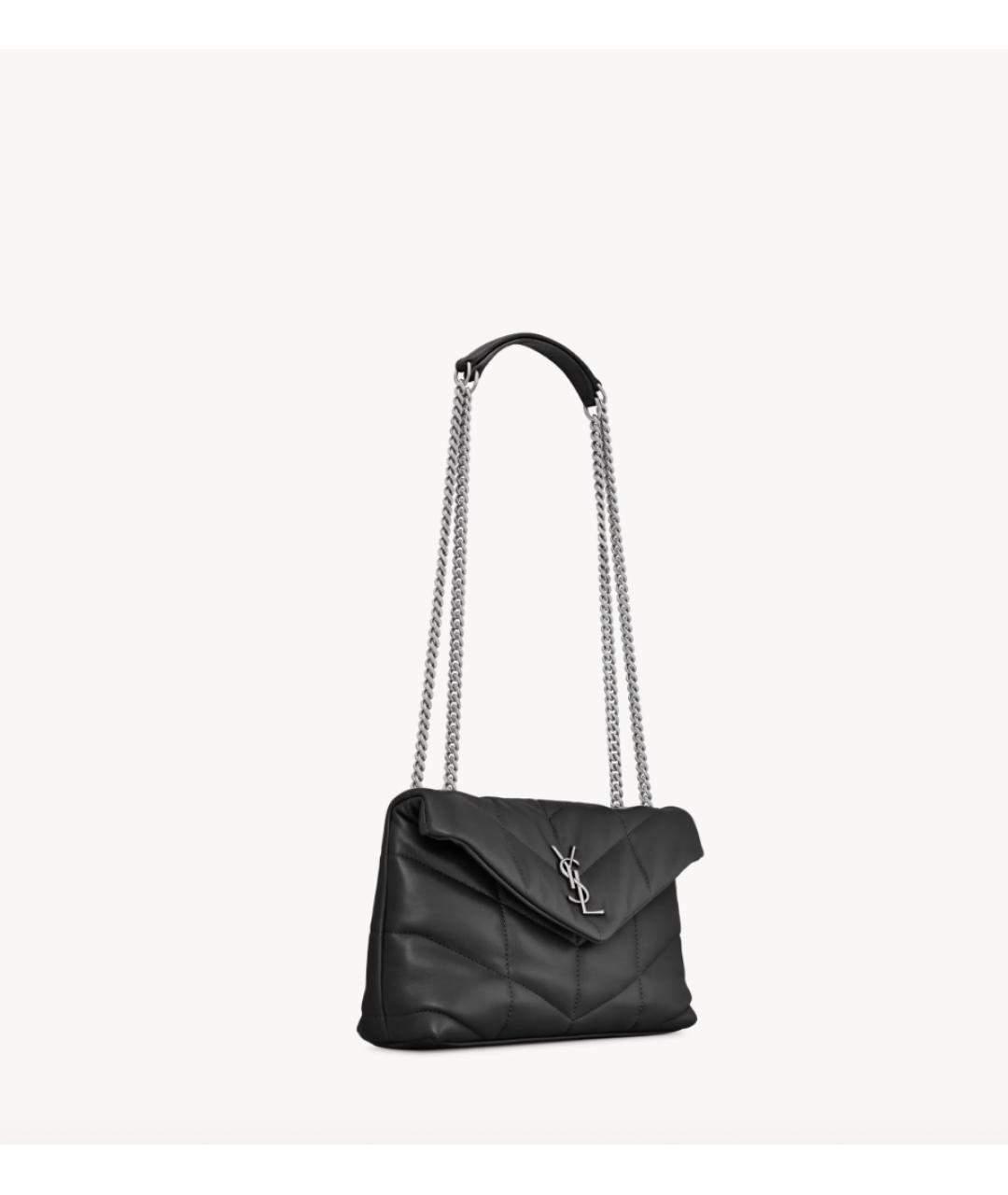 SAINT LAURENT Черная кожаная сумка через плечо, фото 6