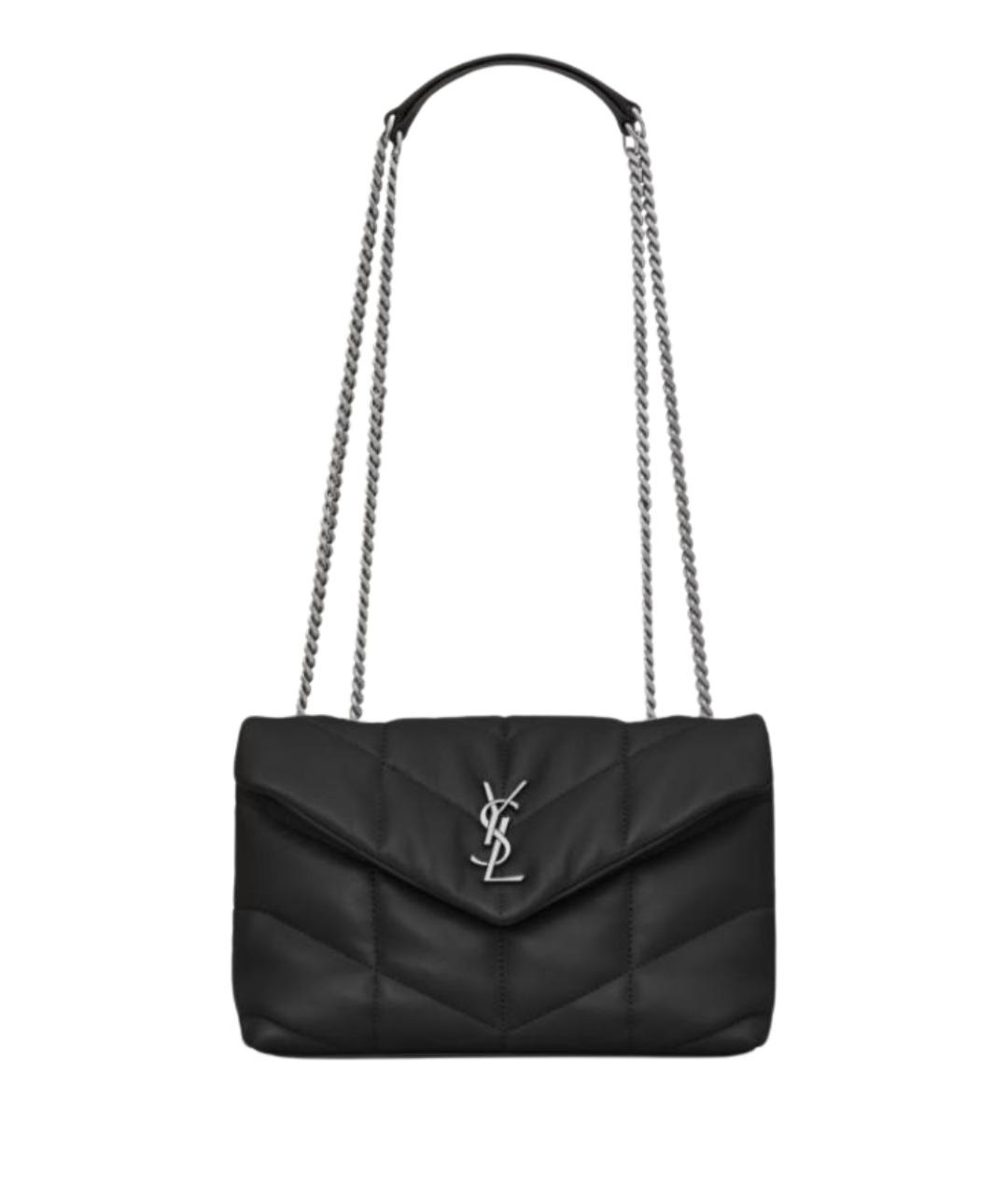 SAINT LAURENT Черная кожаная сумка через плечо, фото 1
