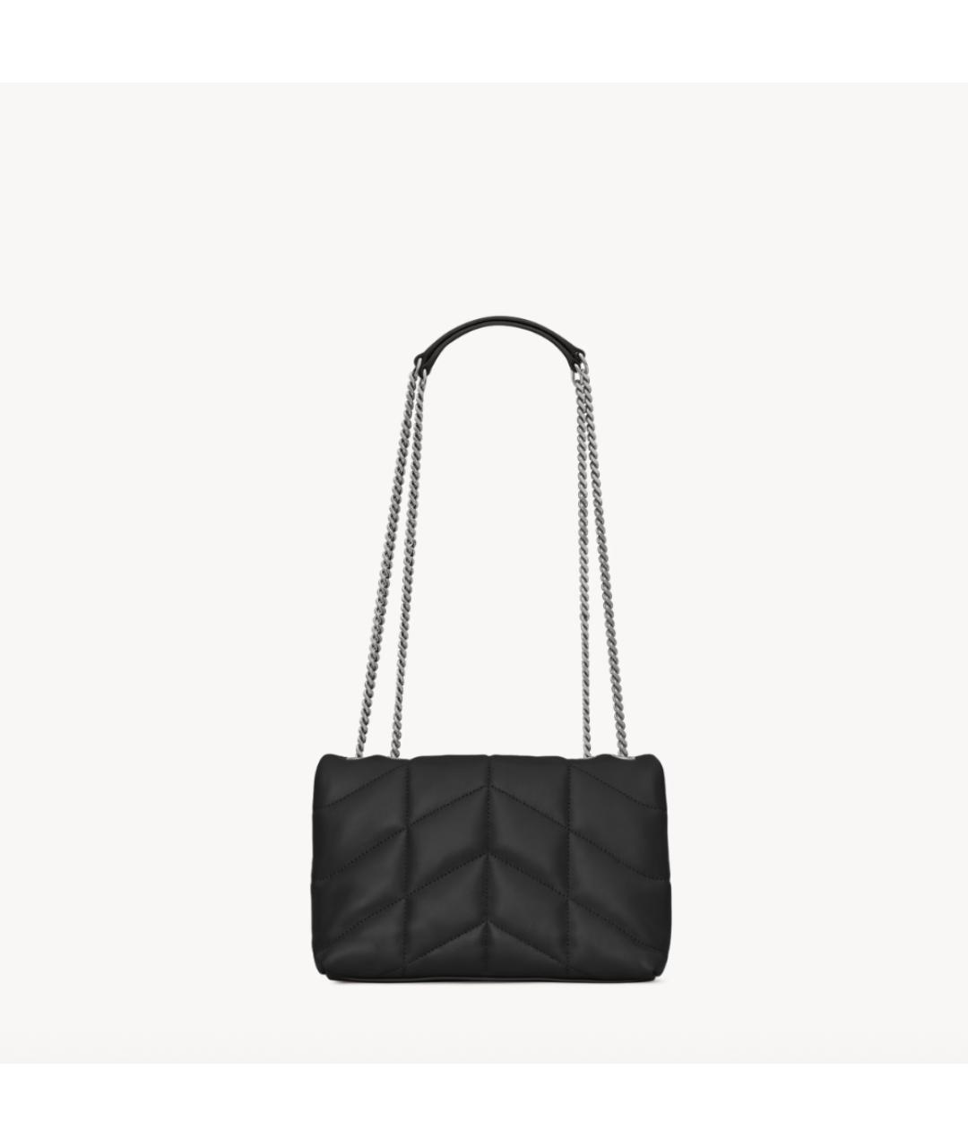 SAINT LAURENT Черная кожаная сумка через плечо, фото 3