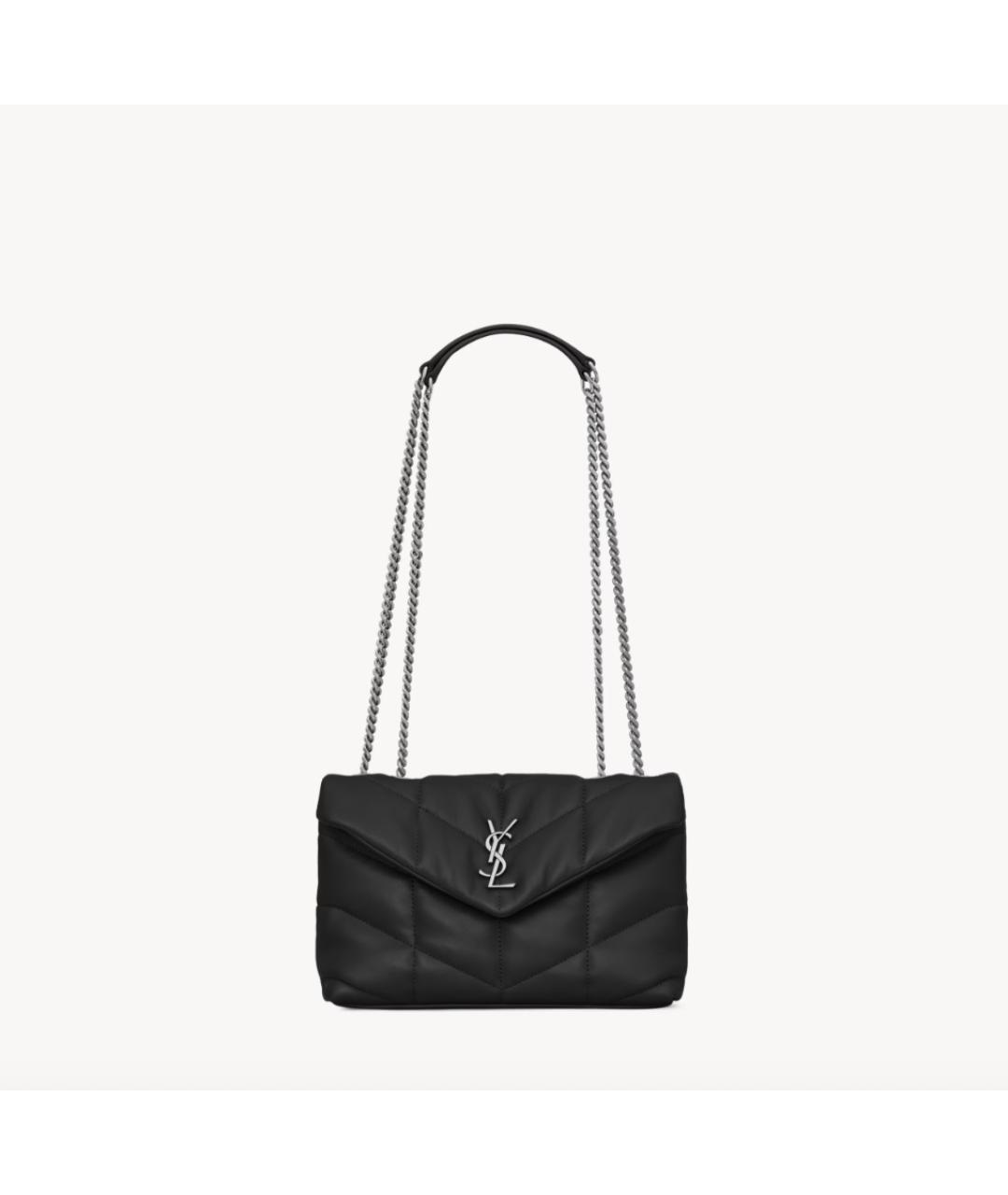 SAINT LAURENT Черная кожаная сумка через плечо, фото 7