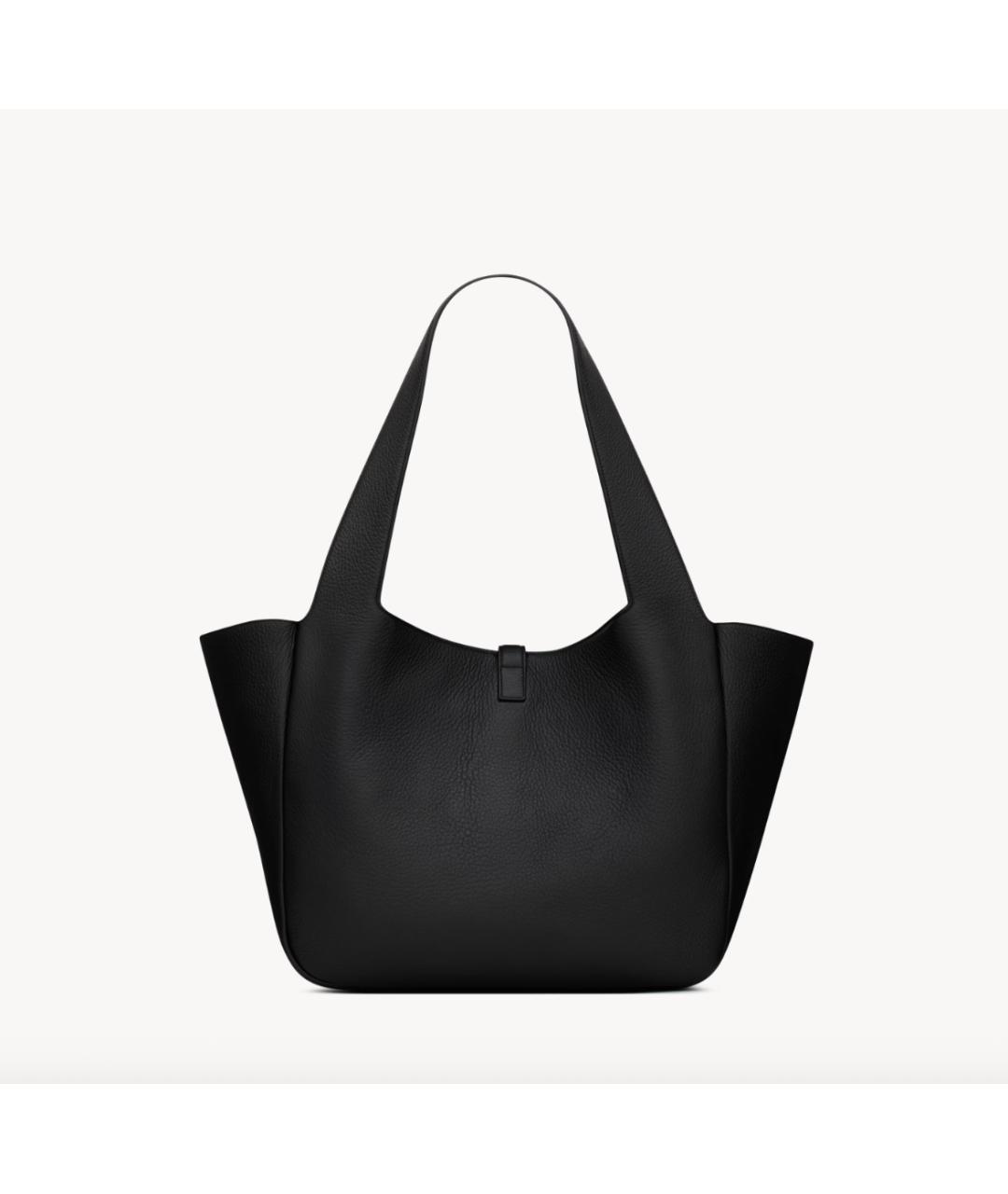 SAINT LAURENT Черная кожаная сумка тоут, фото 5