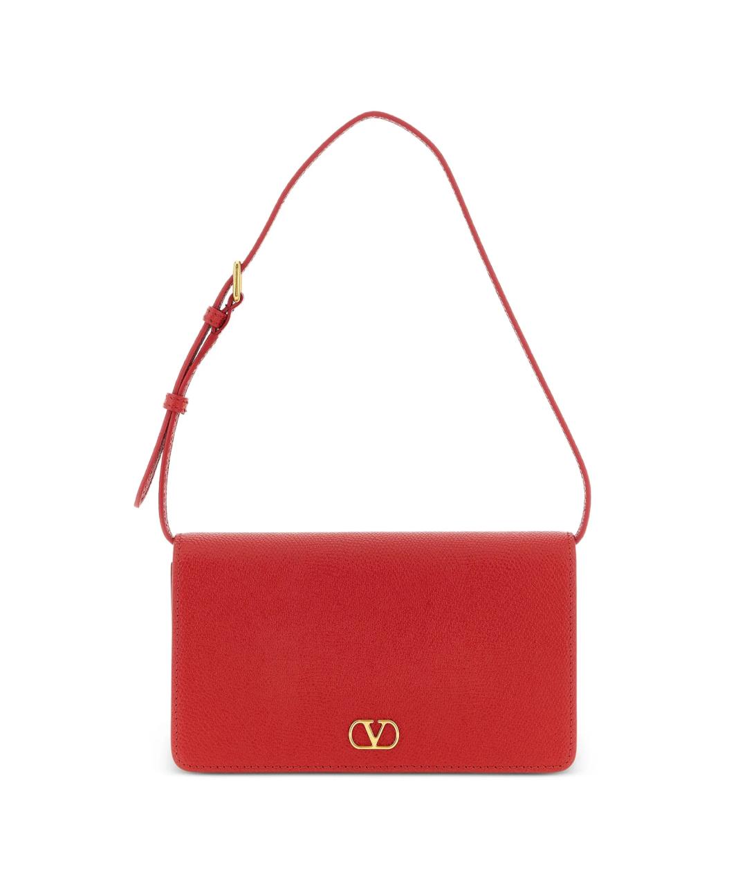 VALENTINO Красная кожаная сумка через плечо, фото 1