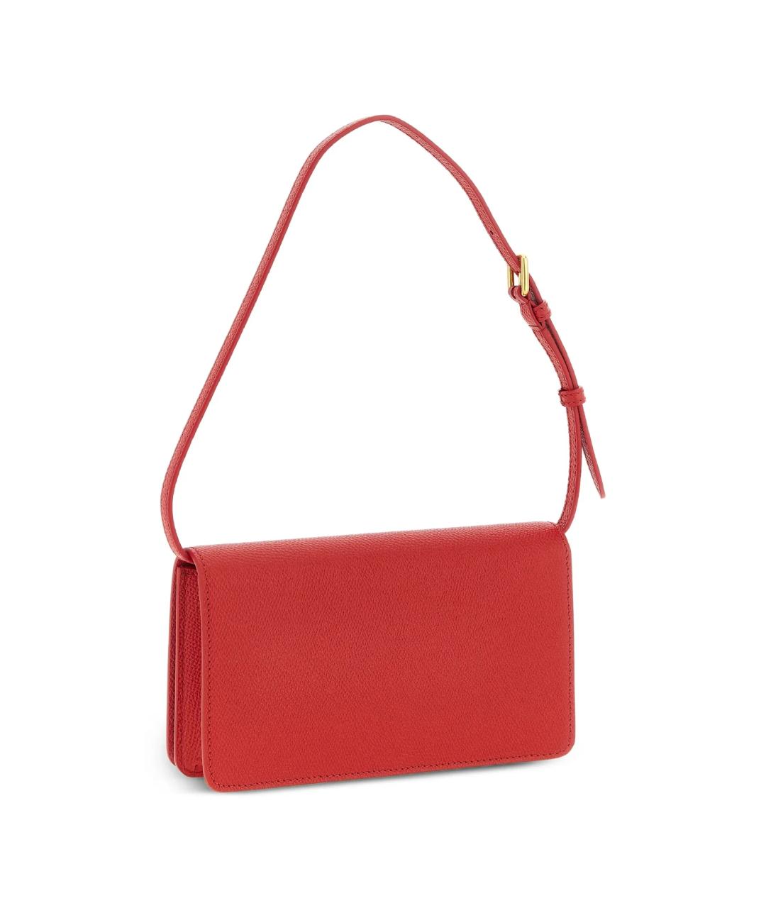VALENTINO Красная кожаная сумка через плечо, фото 3