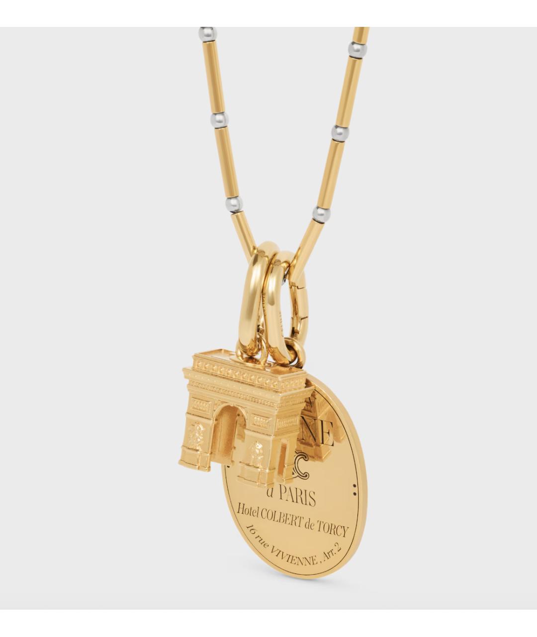 CELINE Золотая латунная подвеска, фото 2