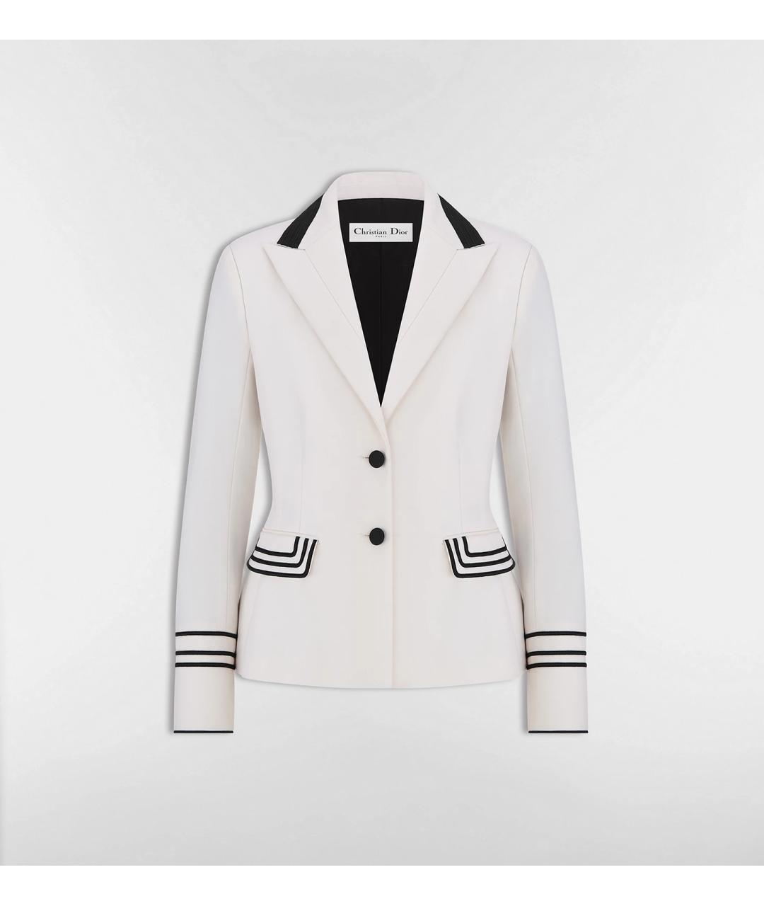 CHRISTIAN DIOR Белый шерстяной жакет/пиджак, фото 7