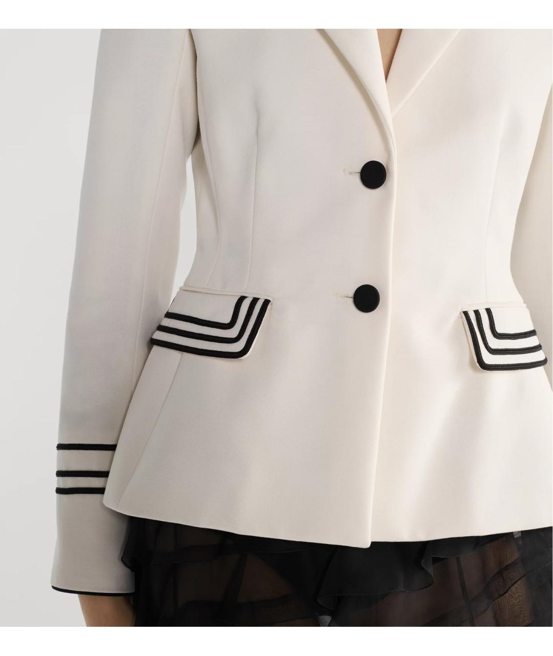 CHRISTIAN DIOR Белый шерстяной жакет/пиджак, фото 5