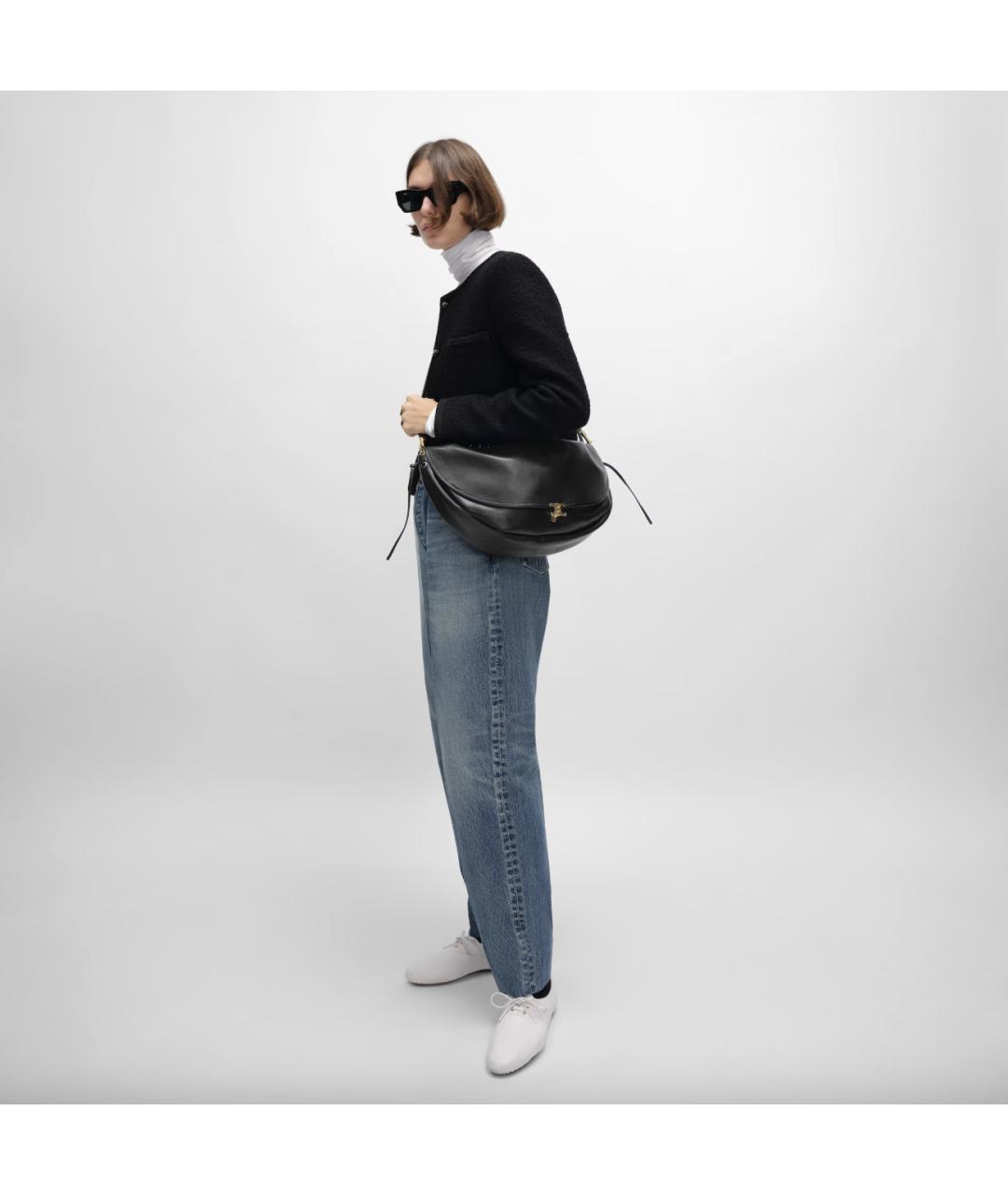 CELINE Черная кожаная сумка через плечо, фото 4