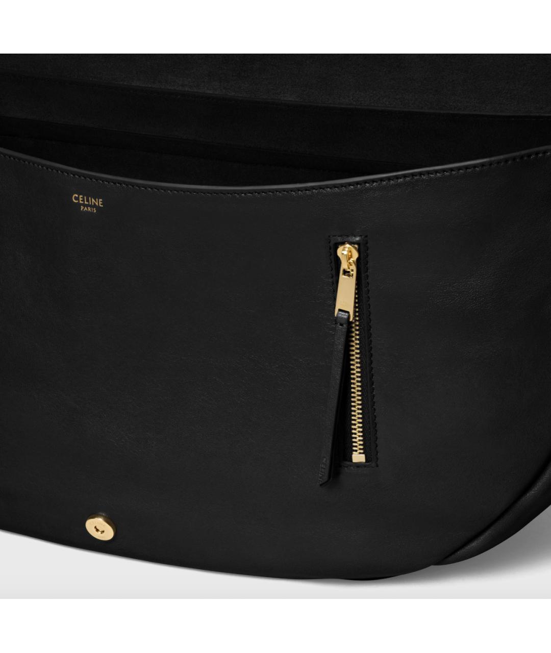 CELINE Черная кожаная сумка через плечо, фото 8