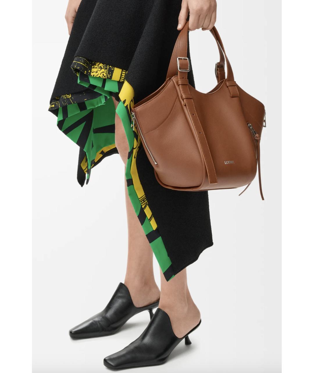 LOEWE Коричневая кожаная сумка через плечо, фото 2