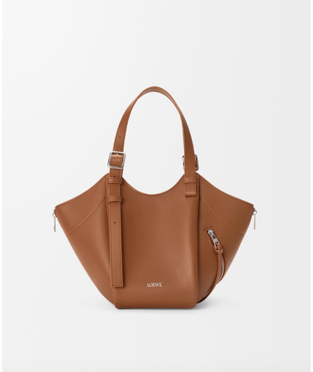 LOEWE Коричневая кожаная сумка через плечо, фото 10