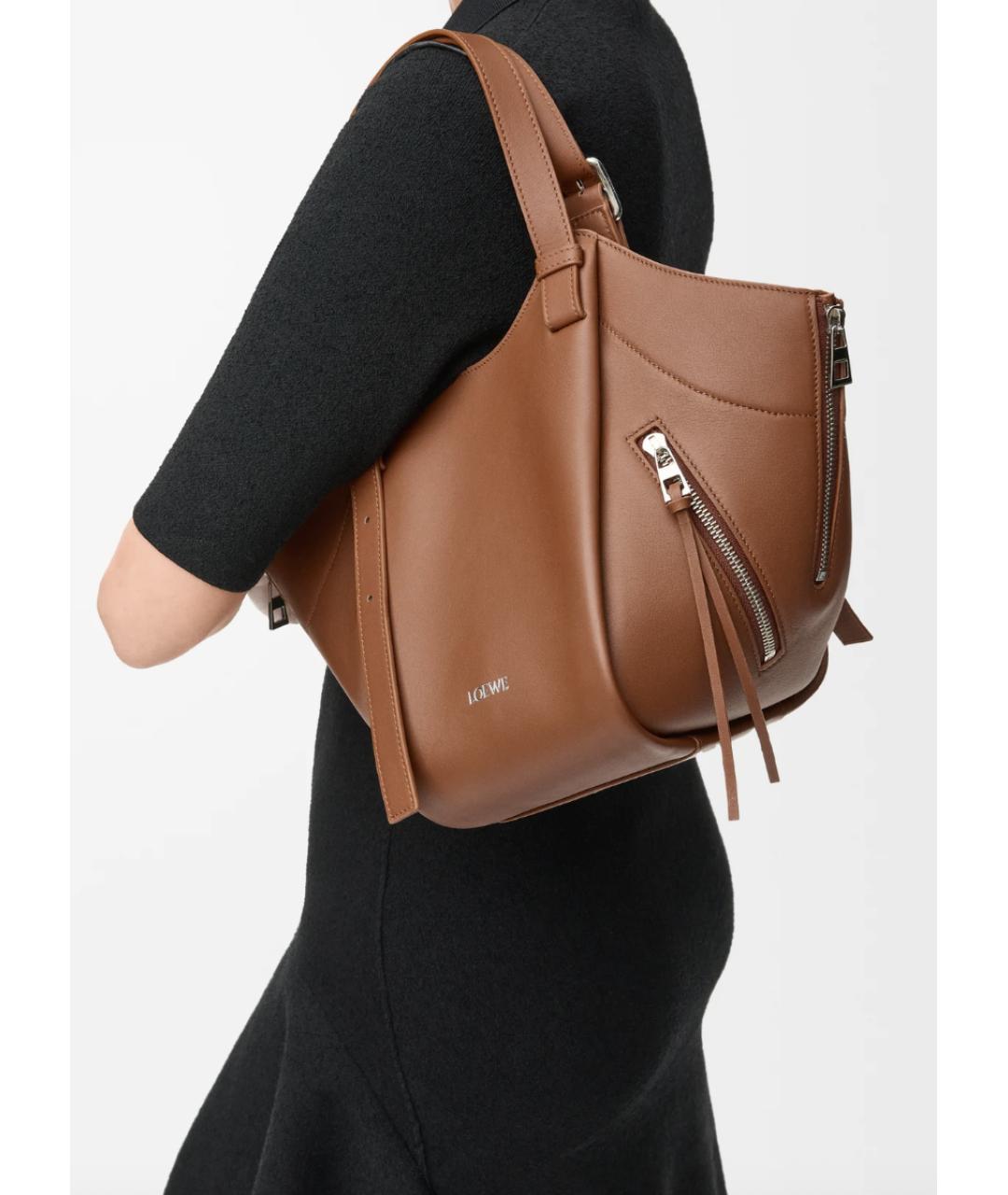 LOEWE Коричневая кожаная сумка через плечо, фото 4