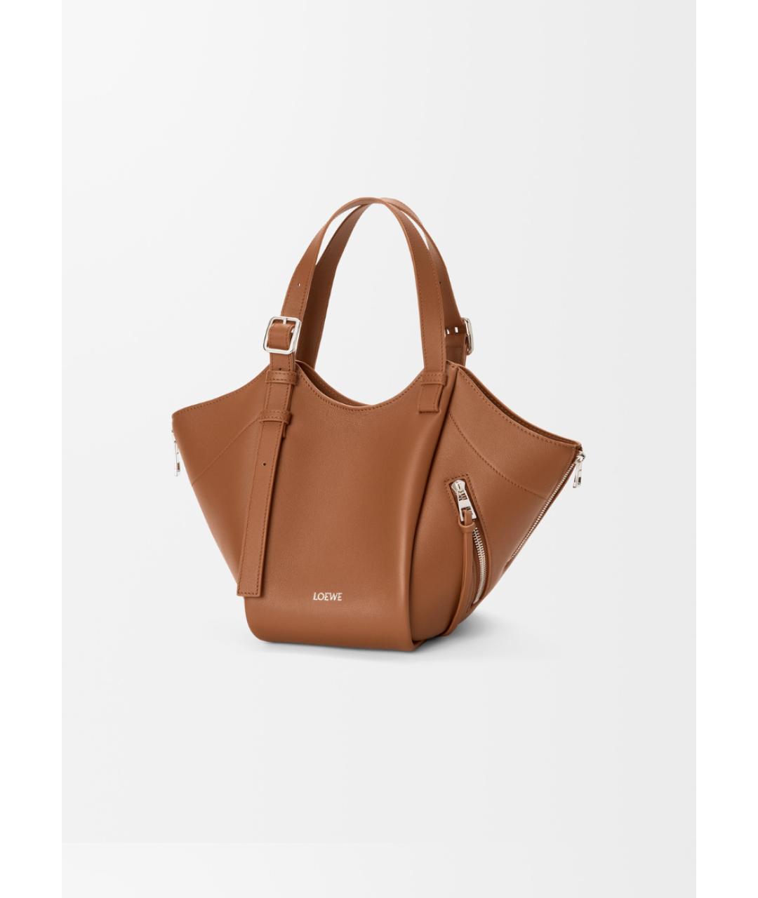 LOEWE Коричневая кожаная сумка через плечо, фото 5