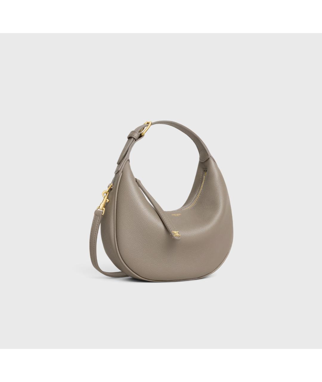 CELINE Серая кожаная сумка с короткими ручками, фото 2