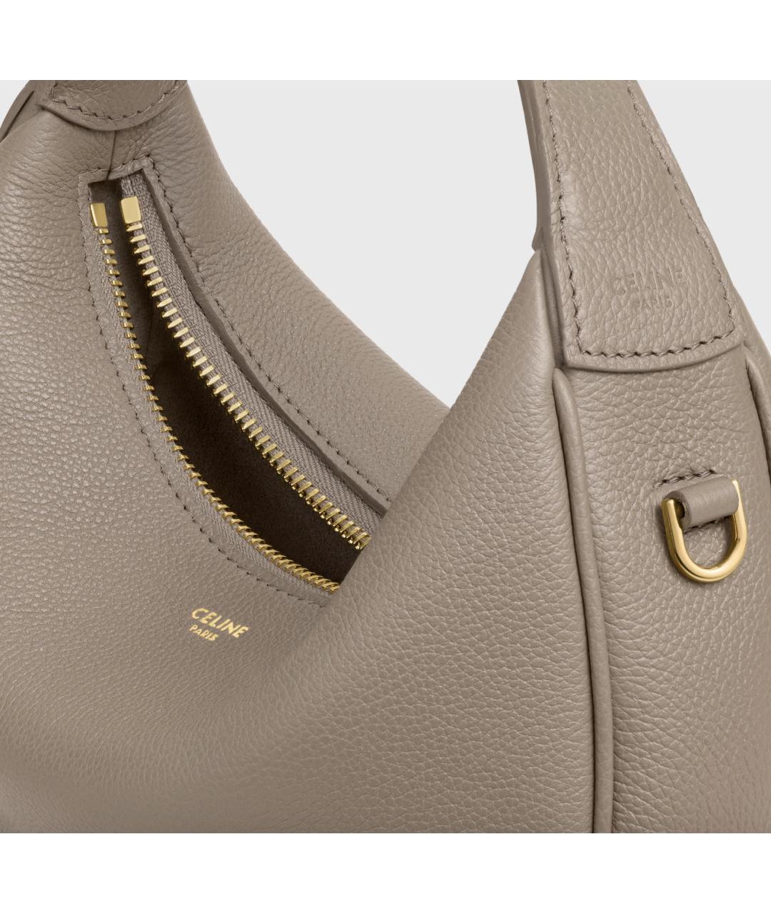 CELINE Серая кожаная сумка с короткими ручками, фото 4