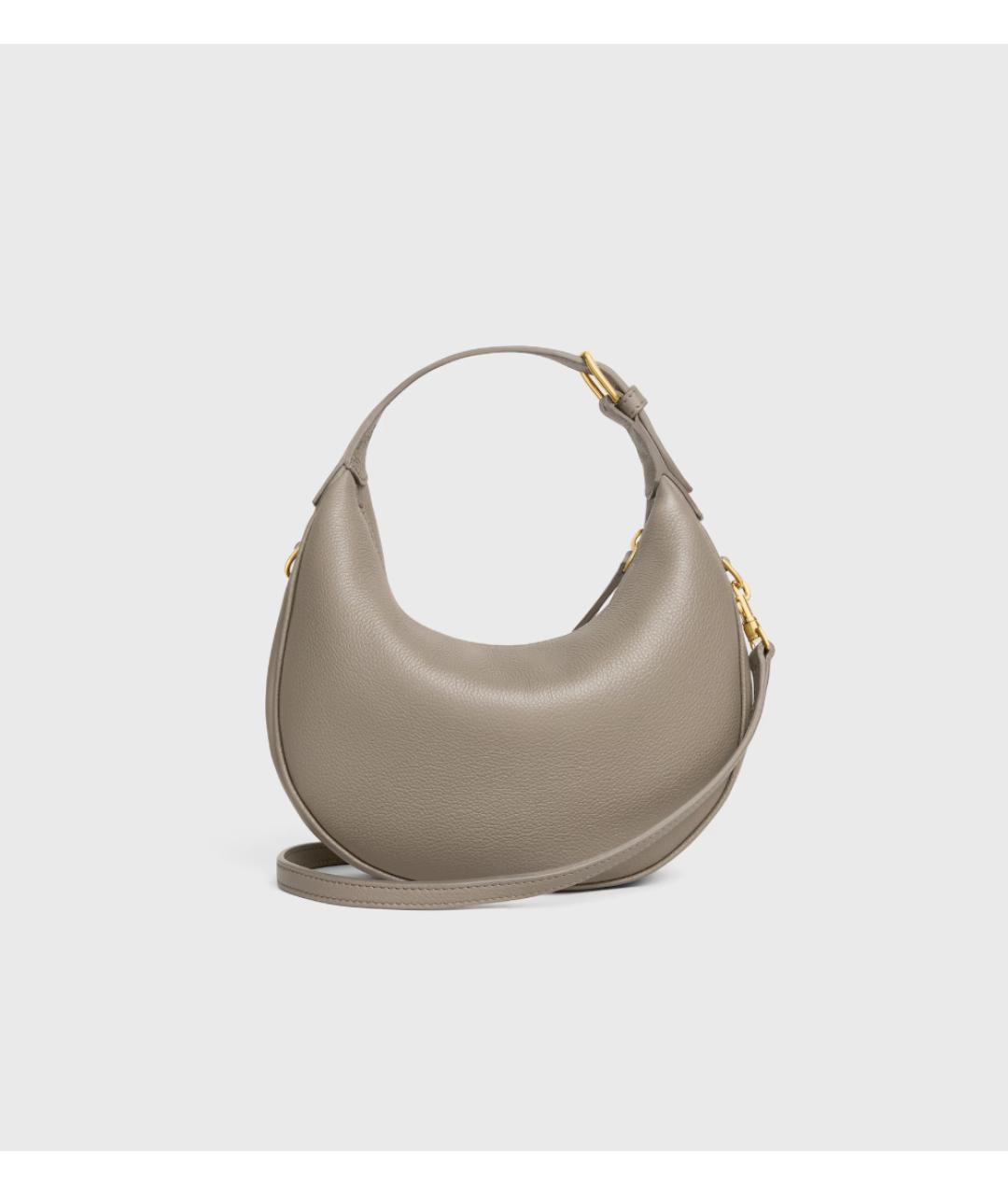 CELINE Серая кожаная сумка с короткими ручками, фото 3