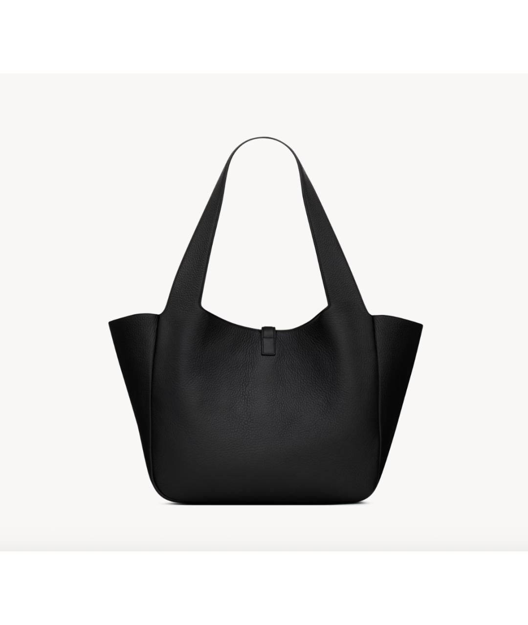 SAINT LAURENT Черная кожаная сумка тоут, фото 3