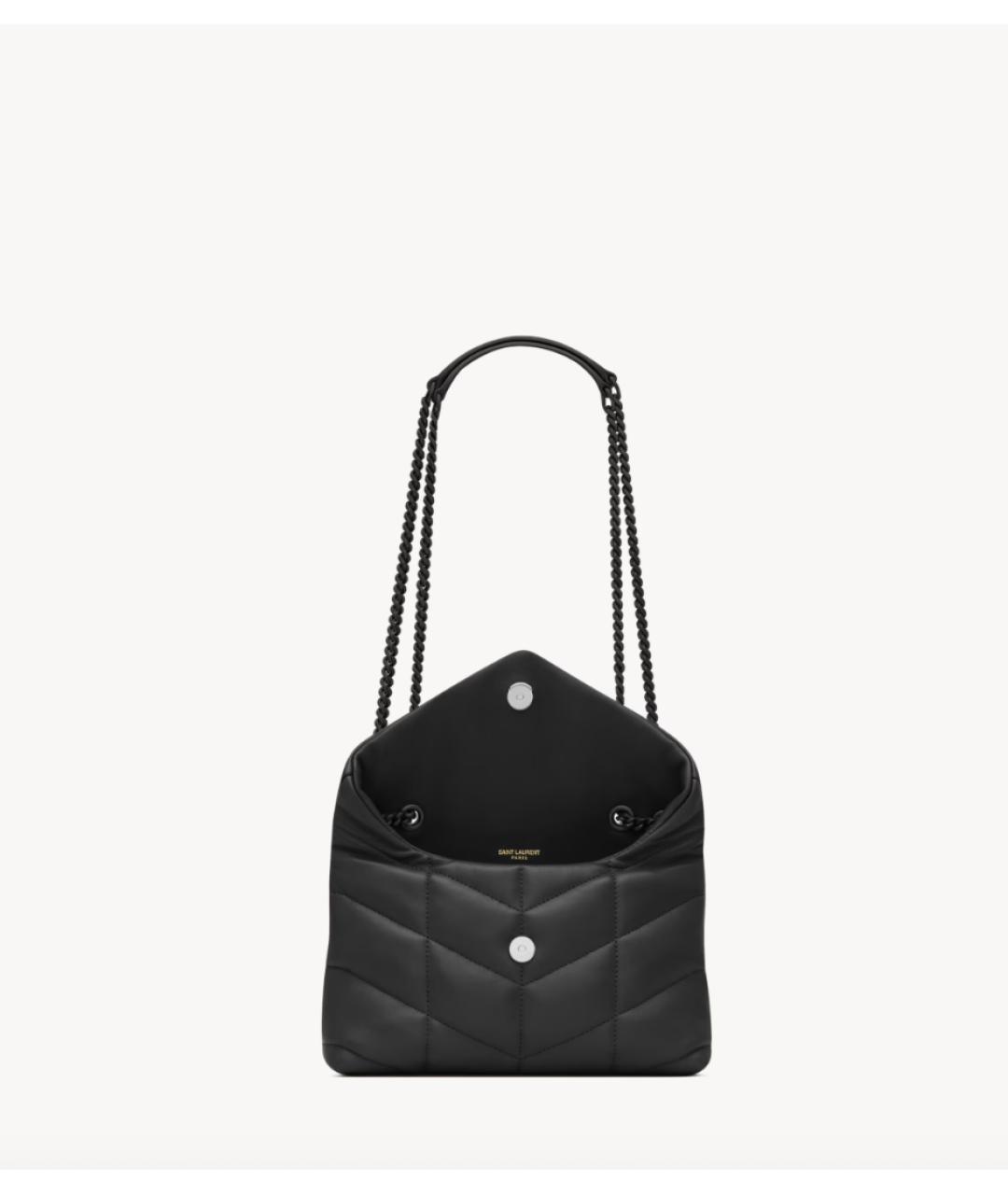 SAINT LAURENT Черная кожаная сумка через плечо, фото 5