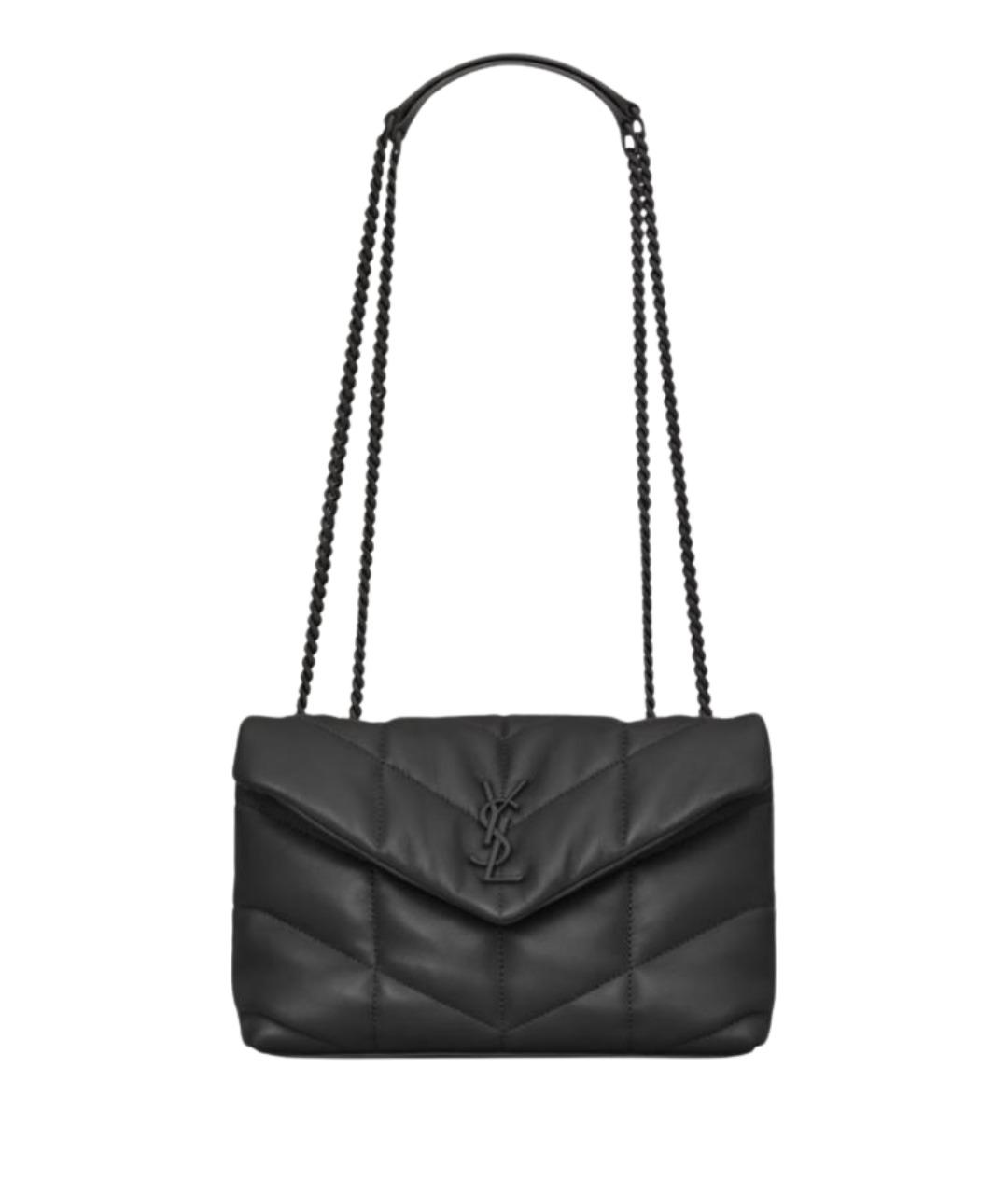 SAINT LAURENT Черная кожаная сумка через плечо, фото 1
