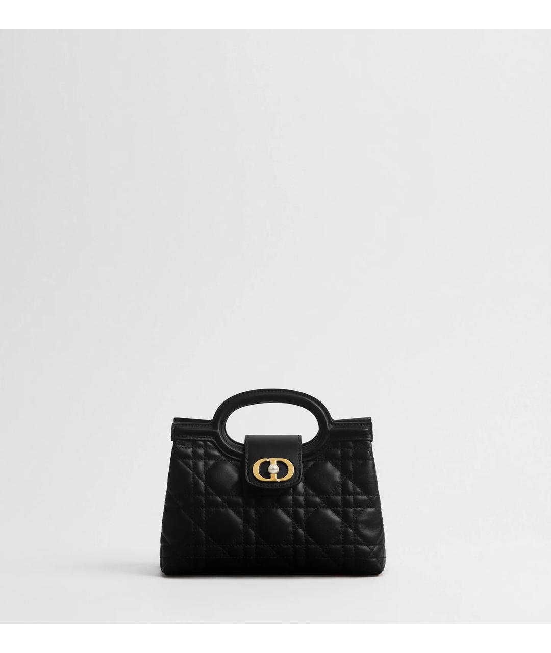 CHRISTIAN DIOR Черная кожаная сумка с короткими ручками, фото 9