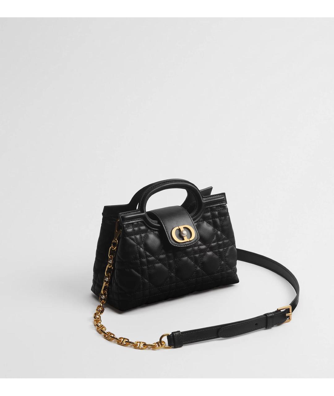 CHRISTIAN DIOR Черная кожаная сумка с короткими ручками, фото 2