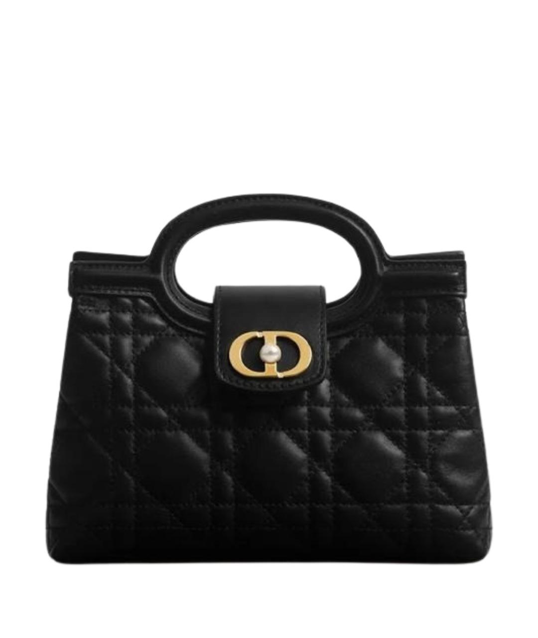 CHRISTIAN DIOR Черная кожаная сумка с короткими ручками, фото 1