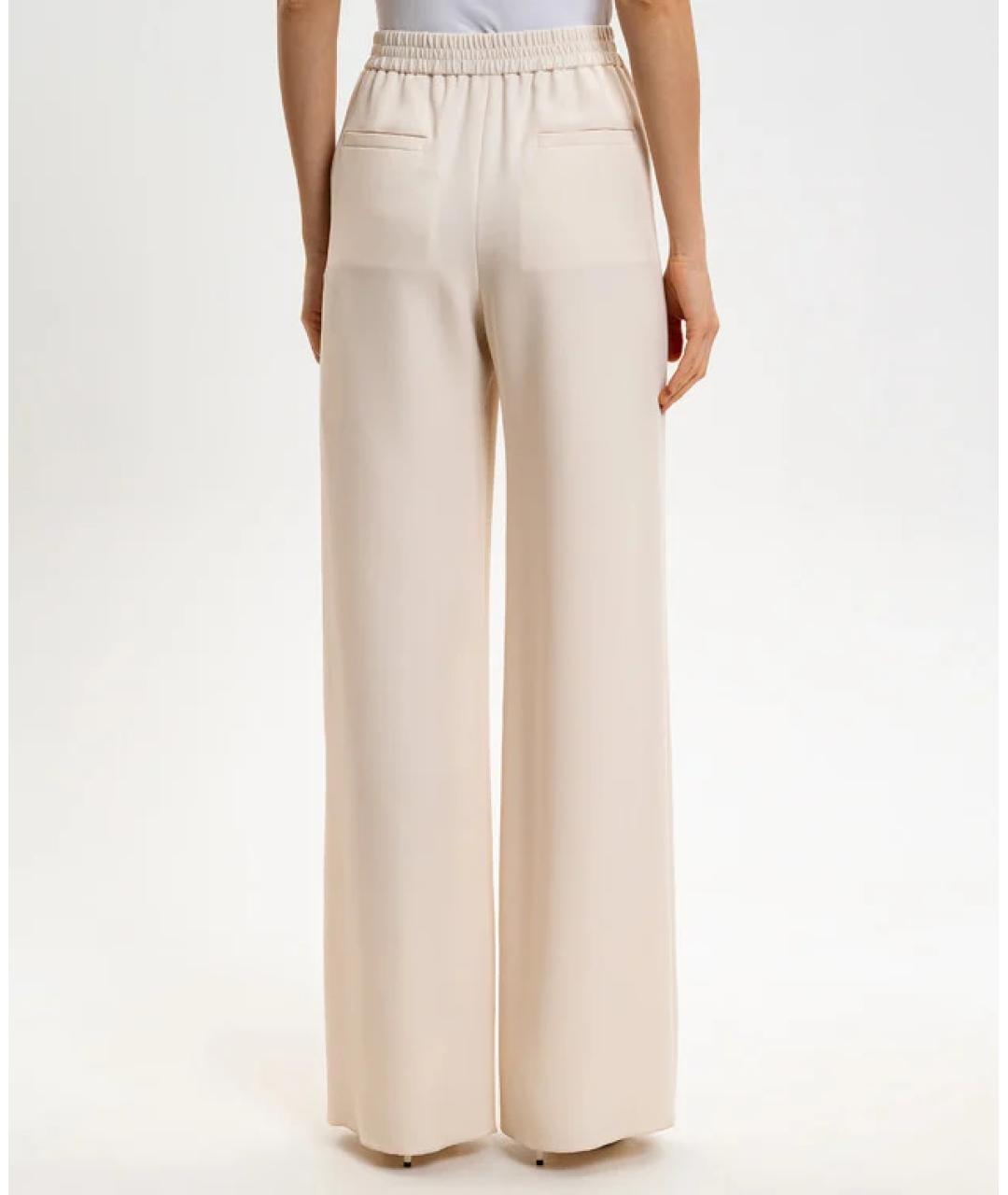 VALENTINO Бежевые шелковые прямые брюки, фото 3