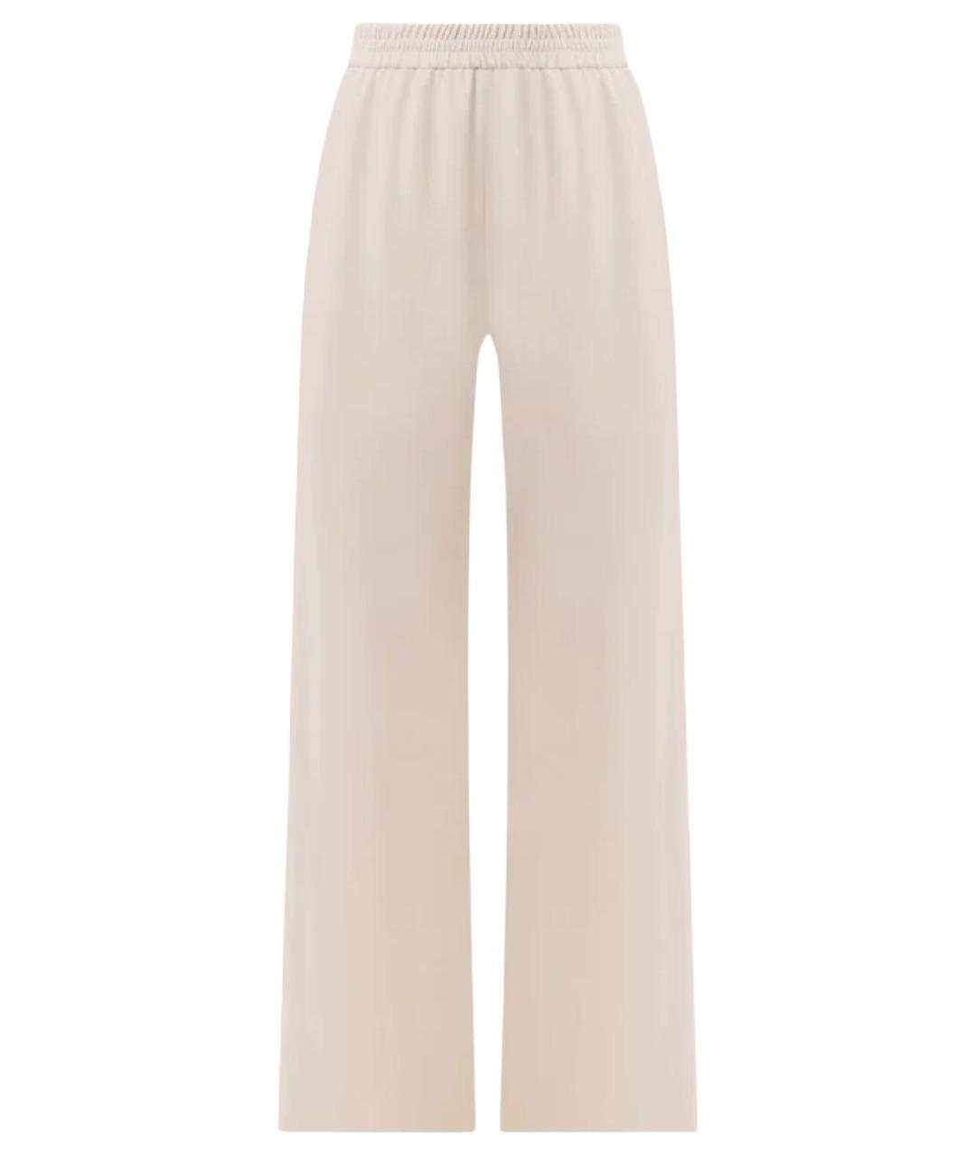 VALENTINO Бежевые шелковые прямые брюки, фото 1