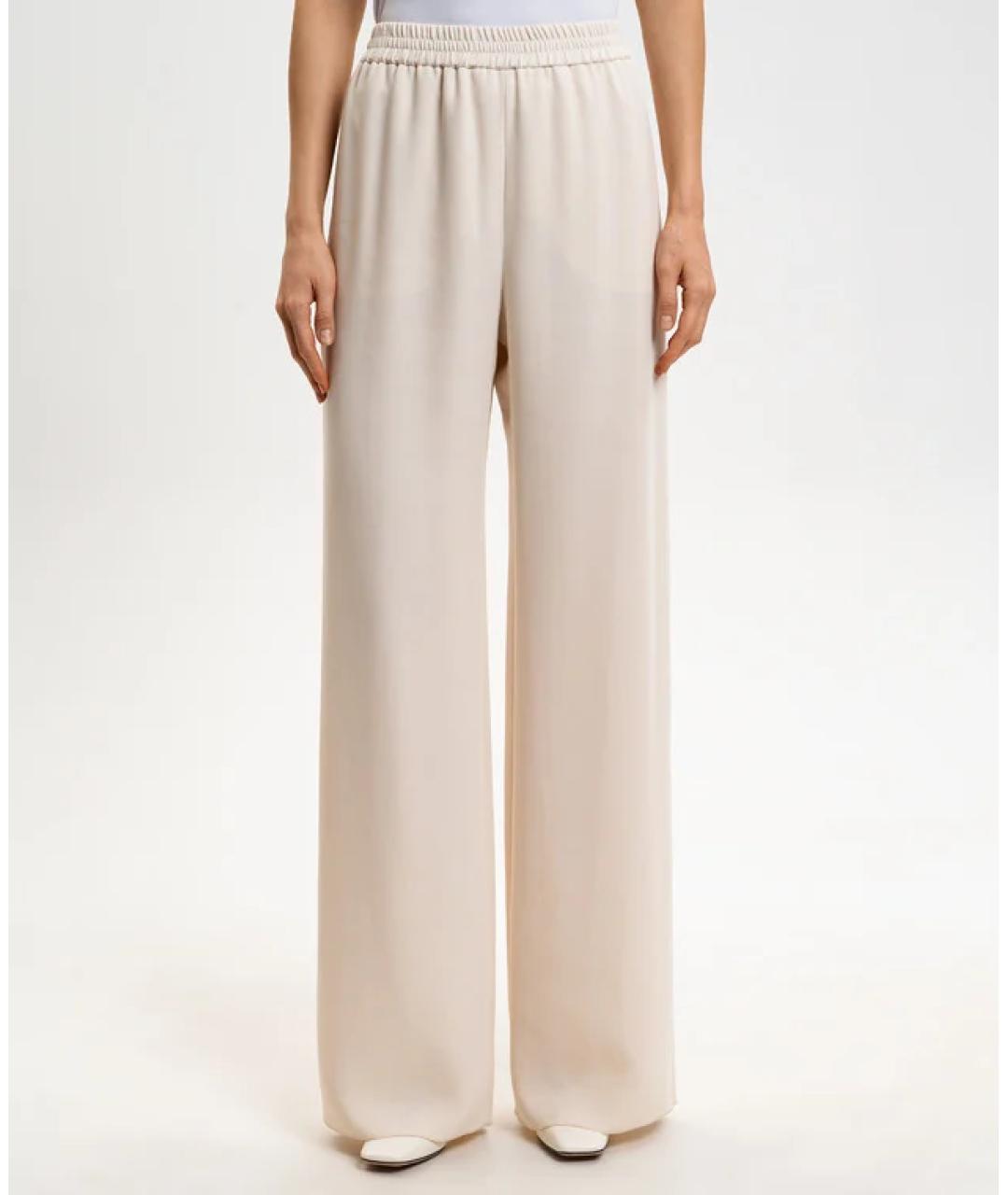 VALENTINO Бежевые шелковые прямые брюки, фото 2