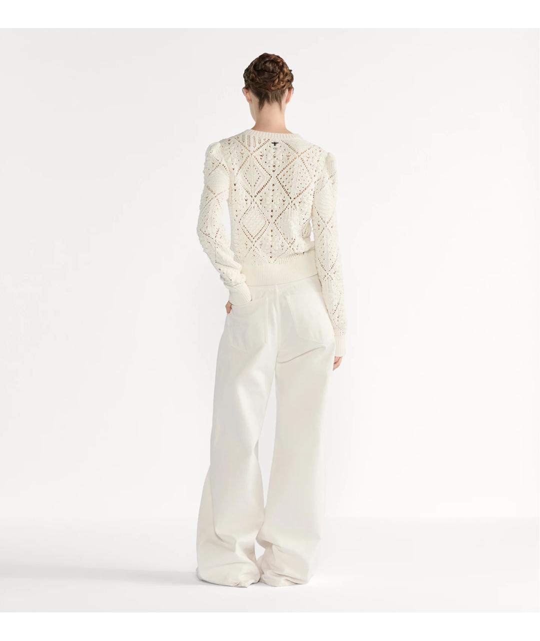 CHRISTIAN DIOR Белый хлопковый джемпер / свитер, фото 3