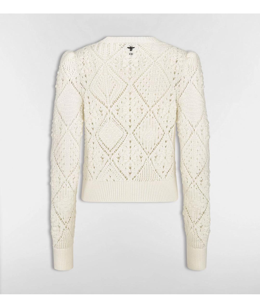 CHRISTIAN DIOR Белый хлопковый джемпер / свитер, фото 6