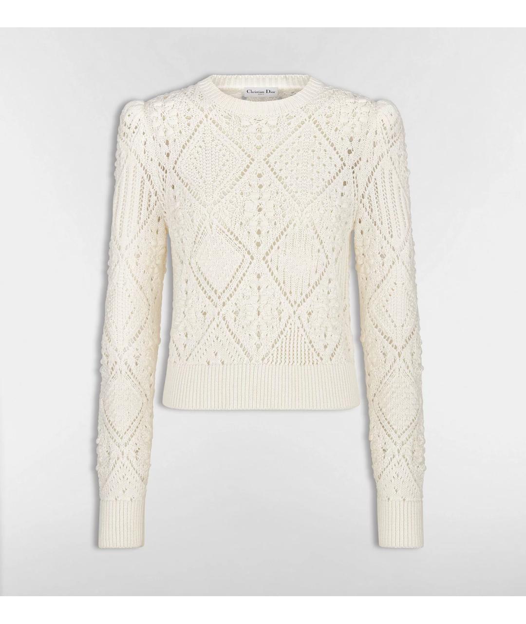 CHRISTIAN DIOR Белый хлопковый джемпер / свитер, фото 7