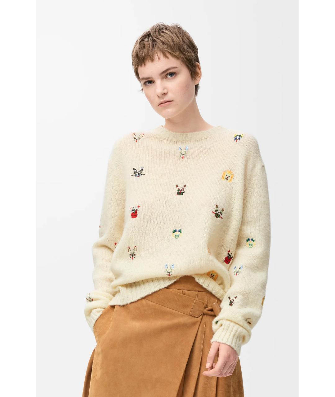 LOEWE Белый шерстяной джемпер / свитер, фото 3