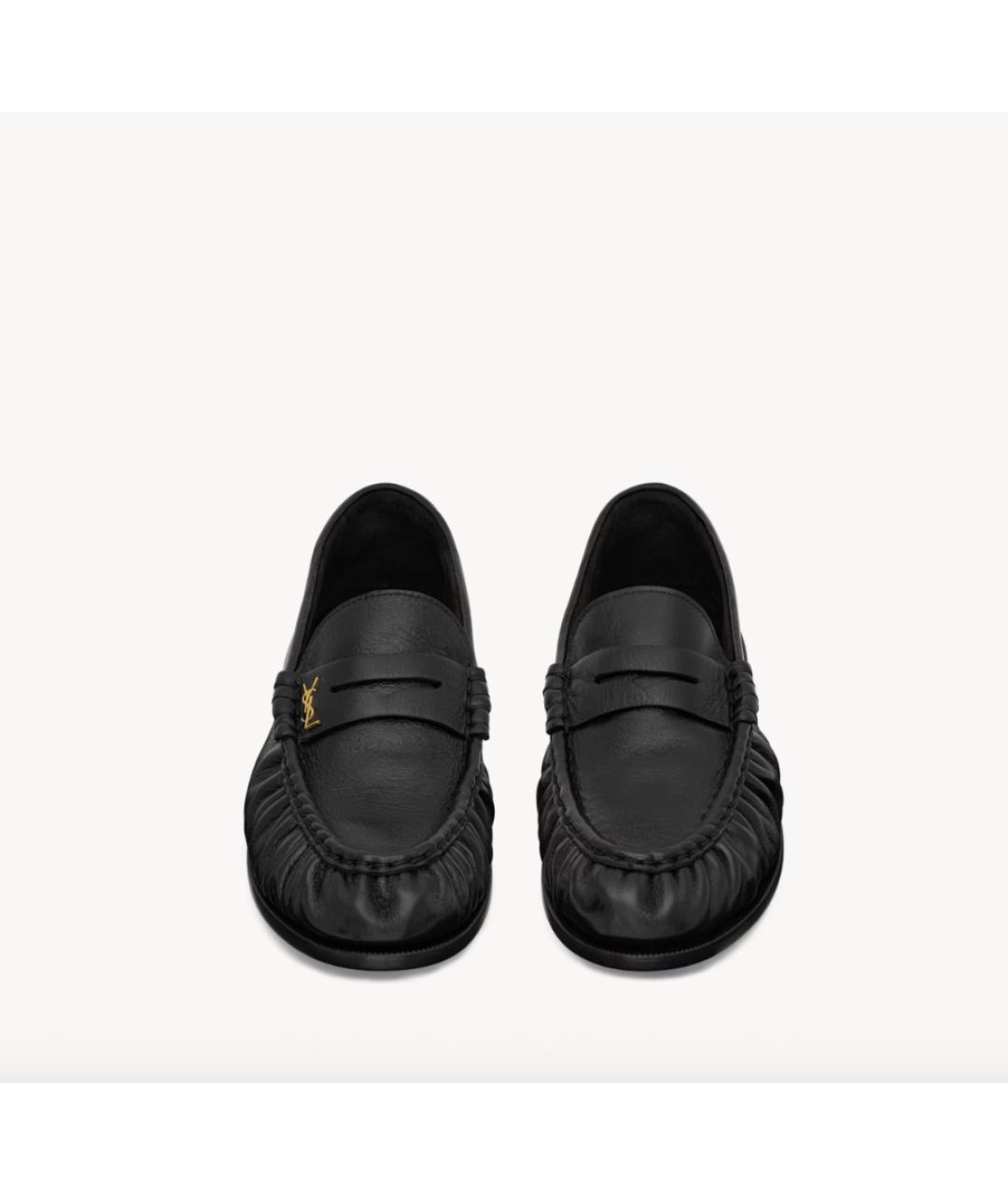 SAINT LAURENT Черные кожаные лоферы, фото 2