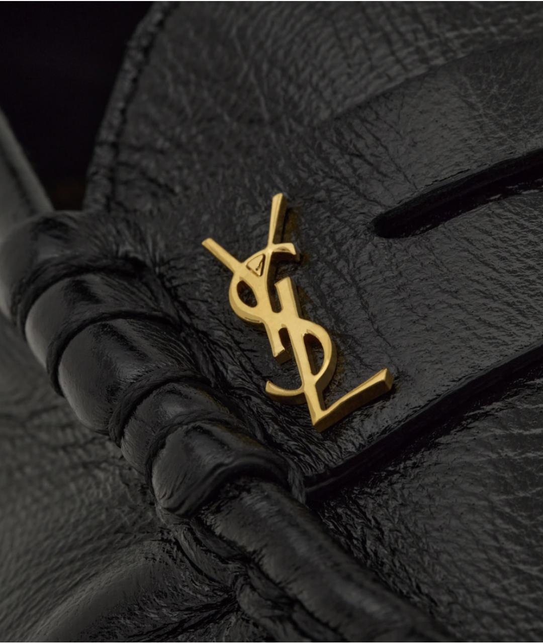 SAINT LAURENT Черные кожаные лоферы, фото 4