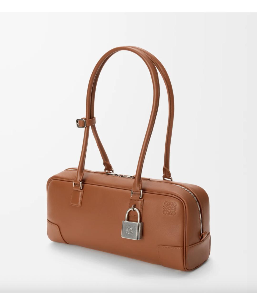 LOEWE Коричневая кожаная сумка через плечо, фото 4