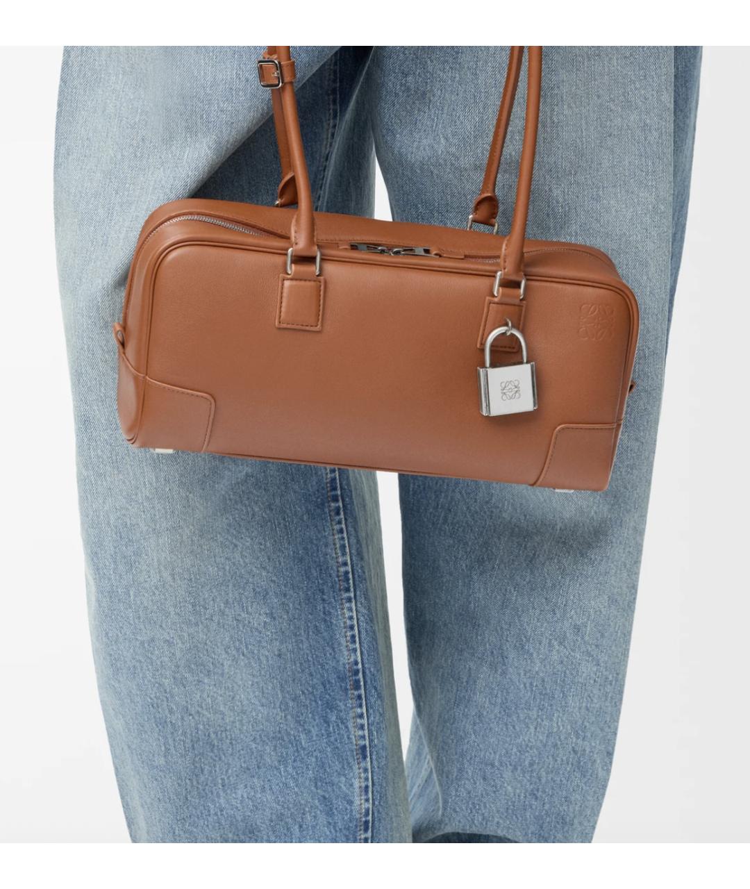 LOEWE Коричневая кожаная сумка через плечо, фото 2