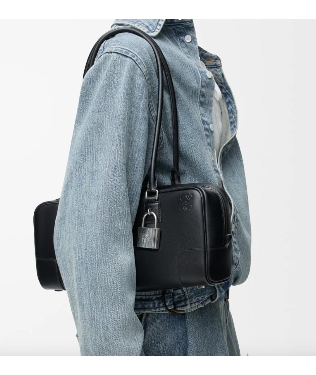 LOEWE Черная кожаная сумка через плечо, фото 3