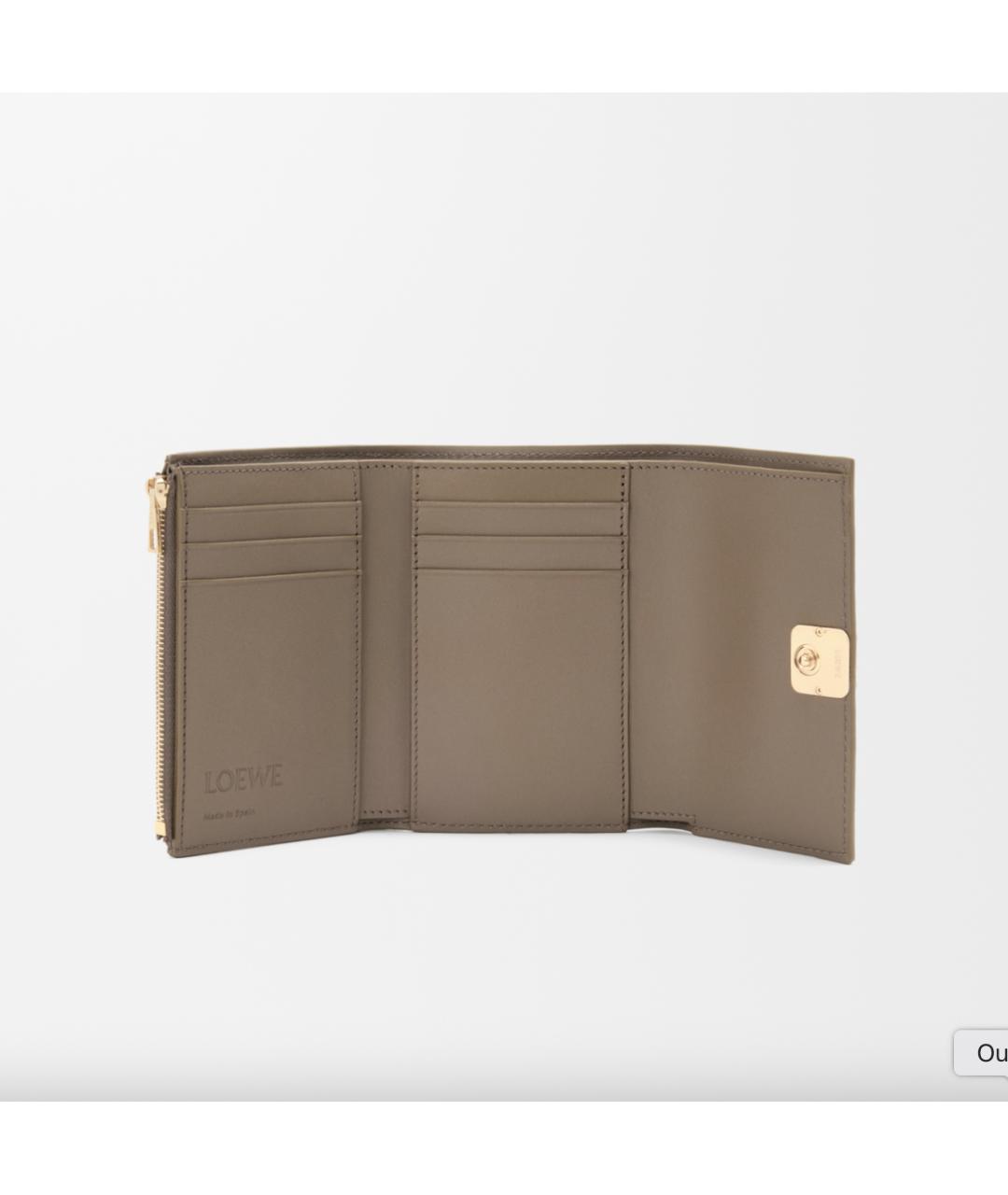 LOEWE Бежевый кожаный кошелек, фото 2