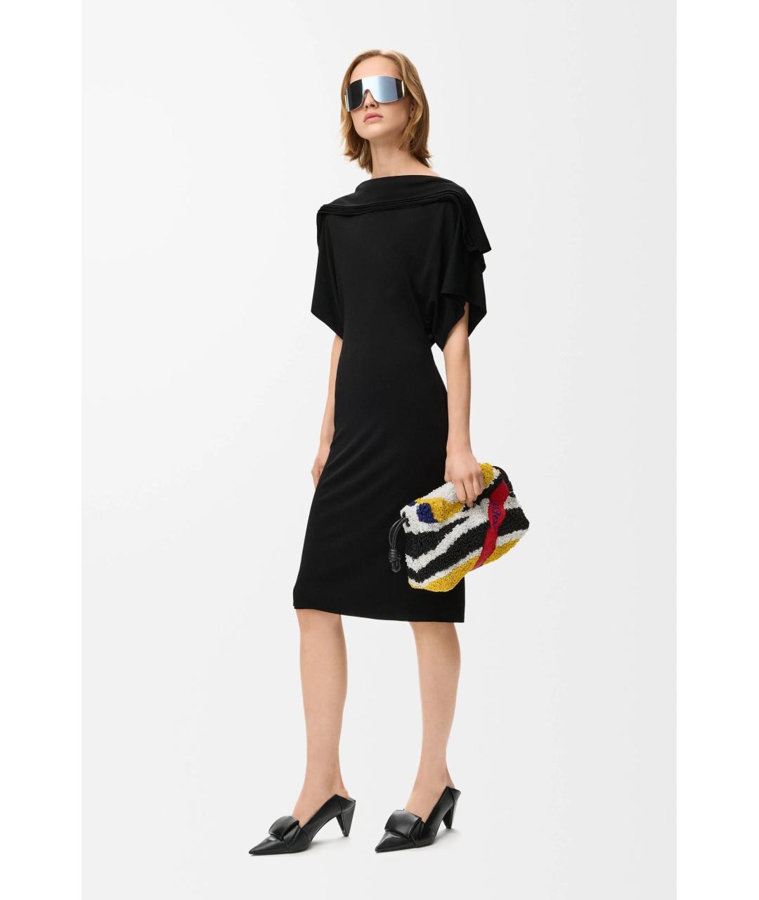 LOEWE Черное вискозное повседневное платье, фото 2