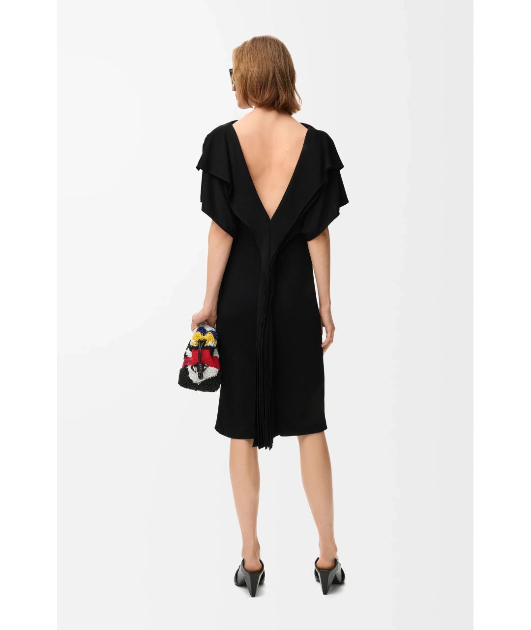 LOEWE Черное вискозное повседневное платье, фото 3