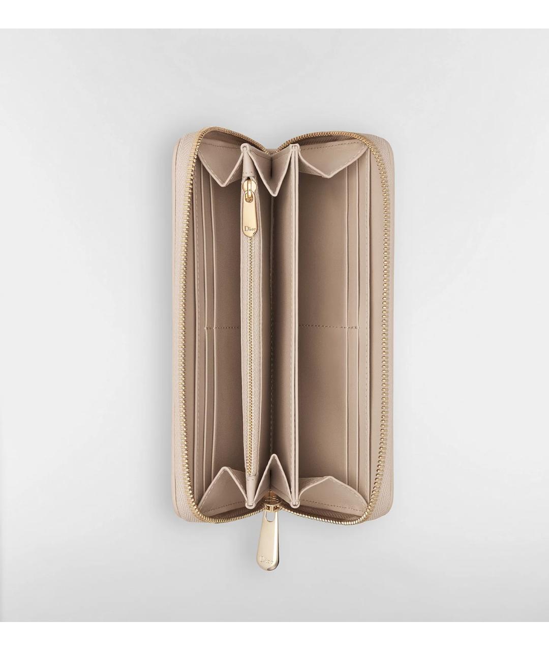 CHRISTIAN DIOR Бежевый кожаный кошелек, фото 3