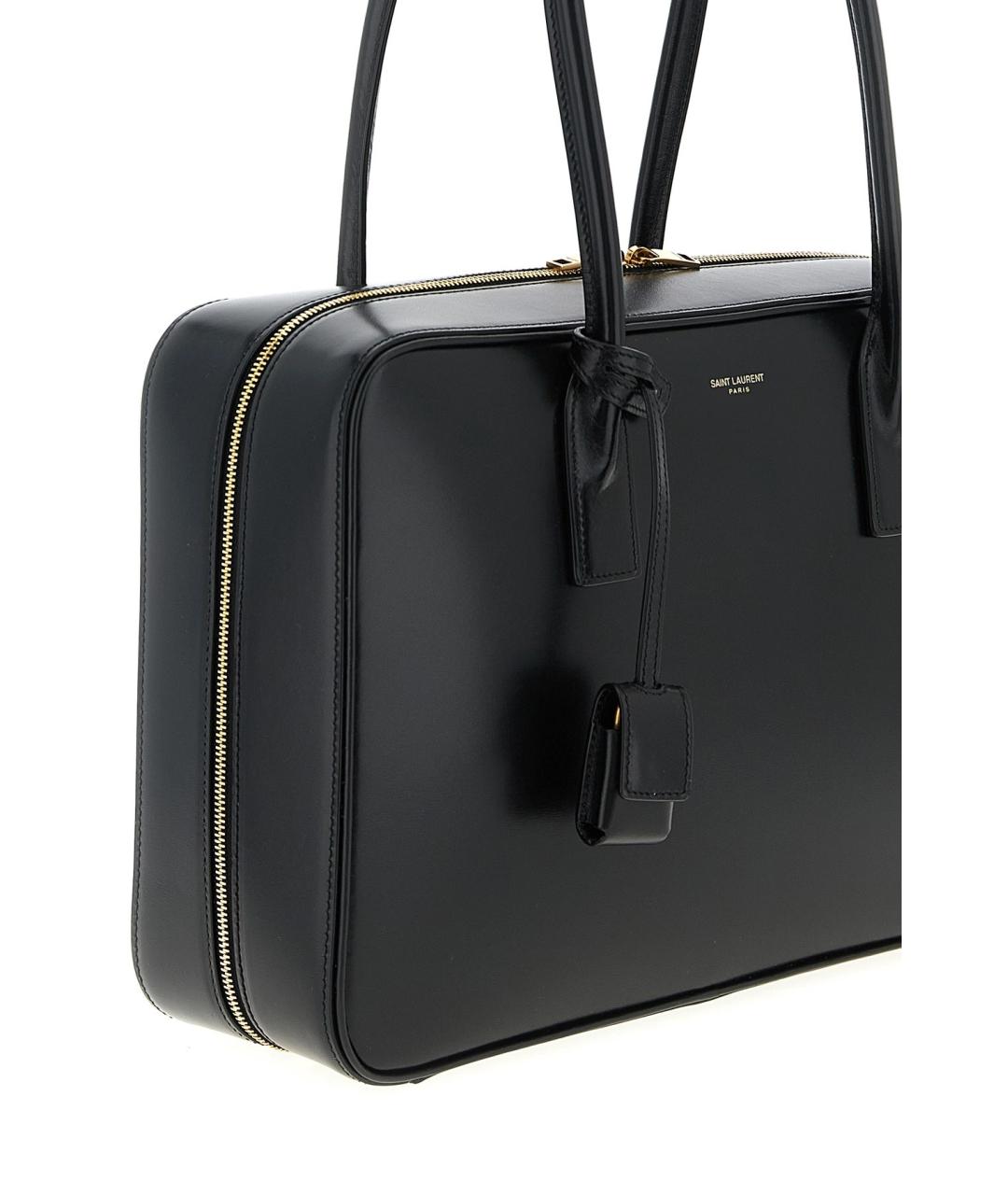 SAINT LAURENT Черная кожаная сумка через плечо, фото 3