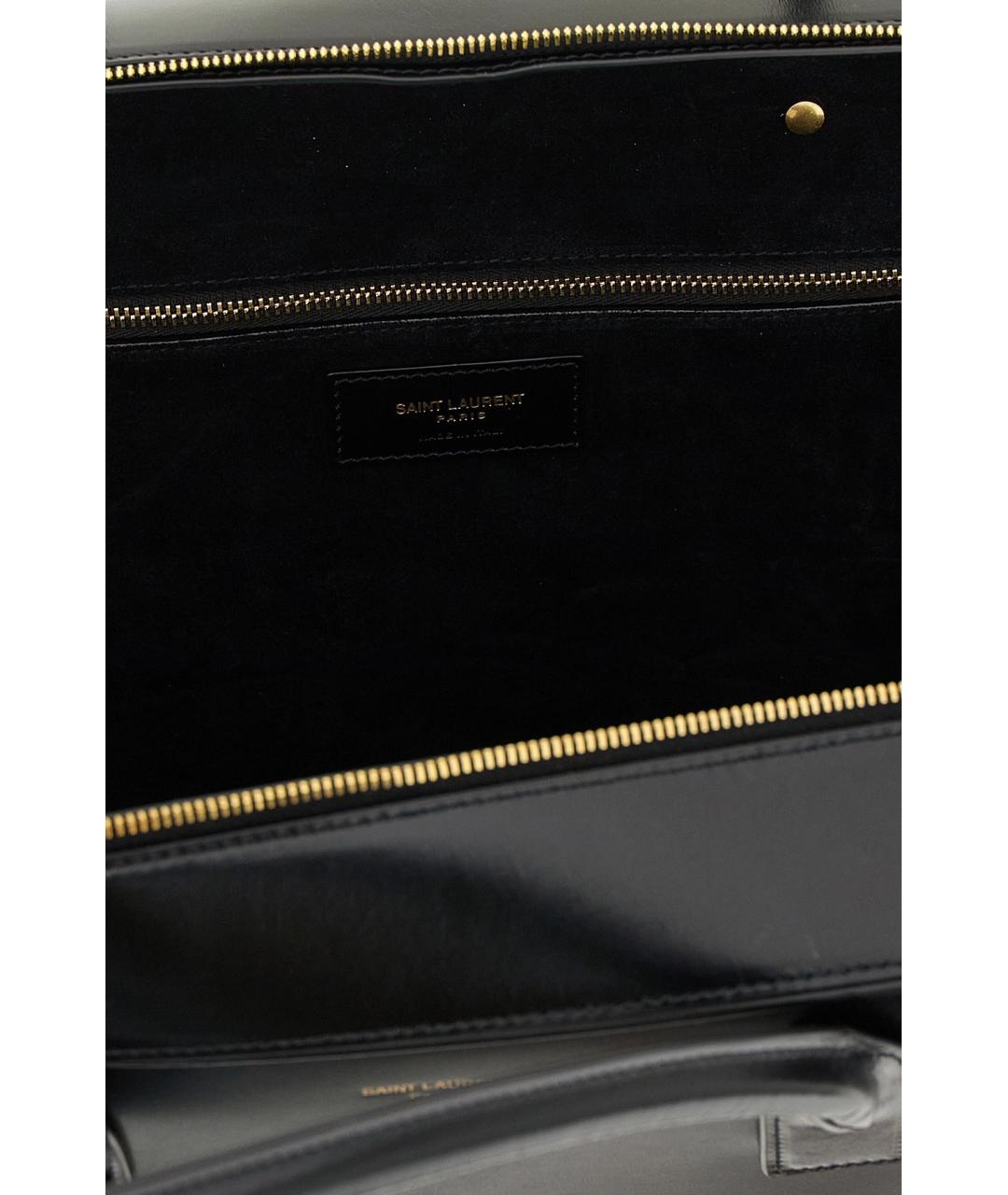 SAINT LAURENT Черная кожаная сумка через плечо, фото 4