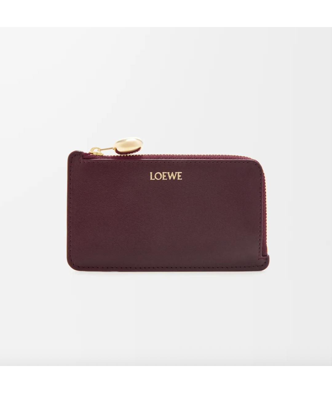 LOEWE Бордовый кожаный кардхолдер, фото 5