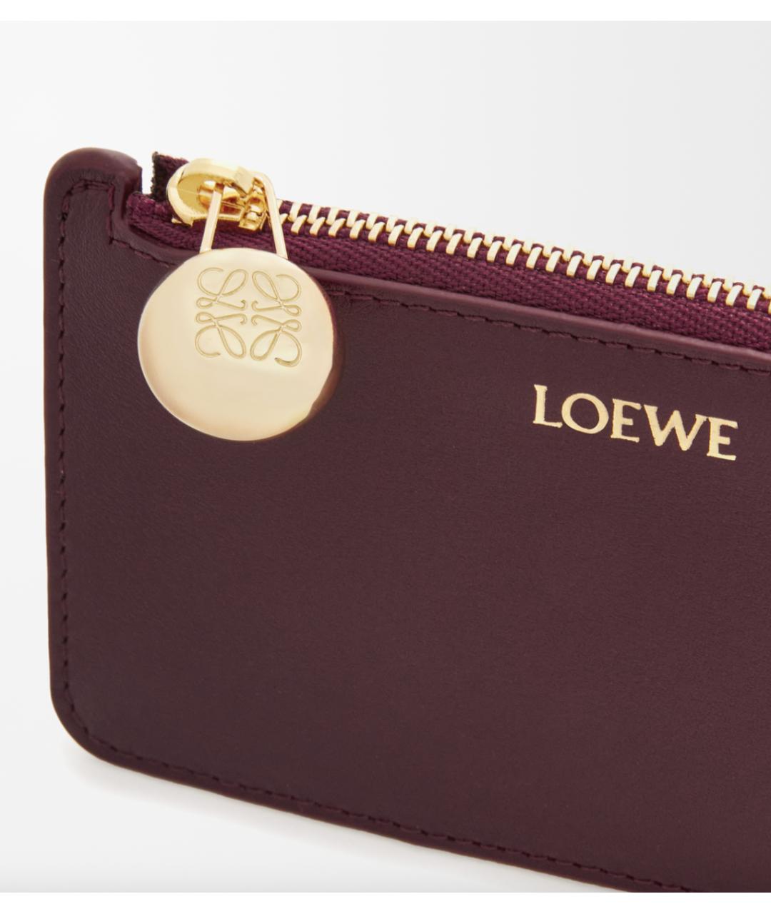 LOEWE Бордовый кожаный кардхолдер, фото 4