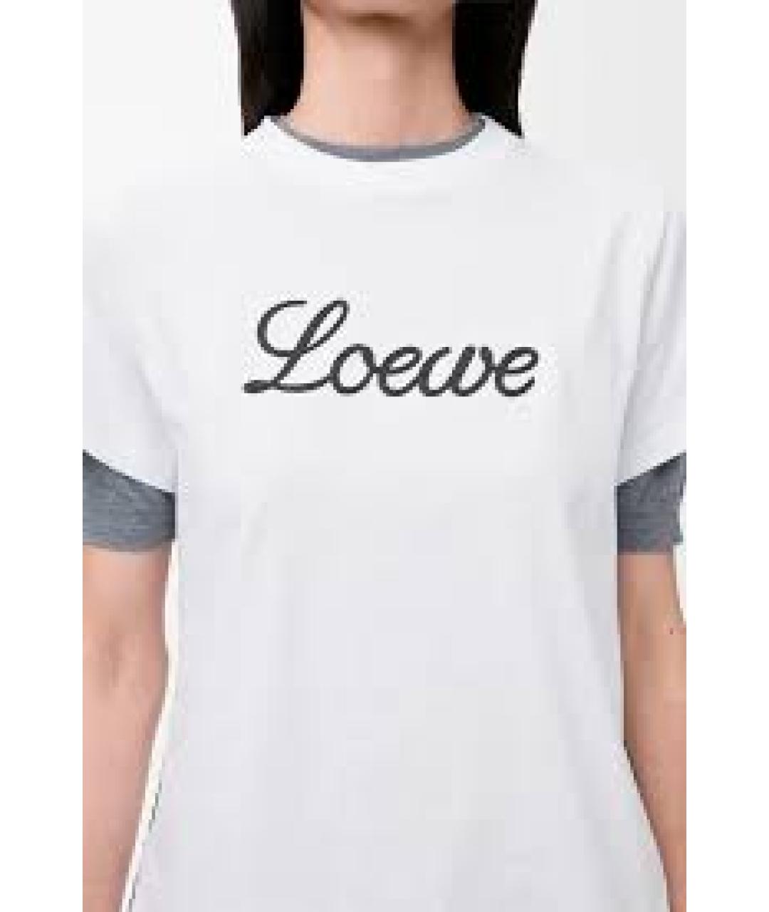 LOEWE Белая хлопковая футболка, фото 2