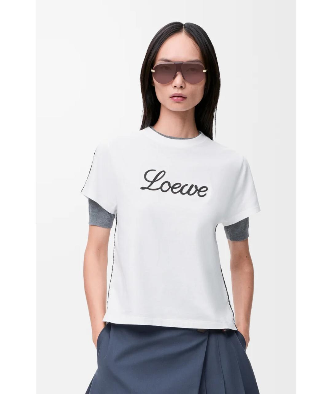 LOEWE Белая хлопковая футболка, фото 3