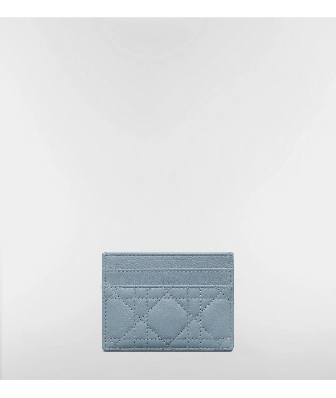CHRISTIAN DIOR Голубой кожаный кардхолдер, фото 3