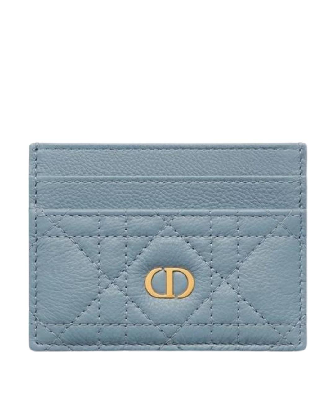 CHRISTIAN DIOR Голубой кожаный кардхолдер, фото 1