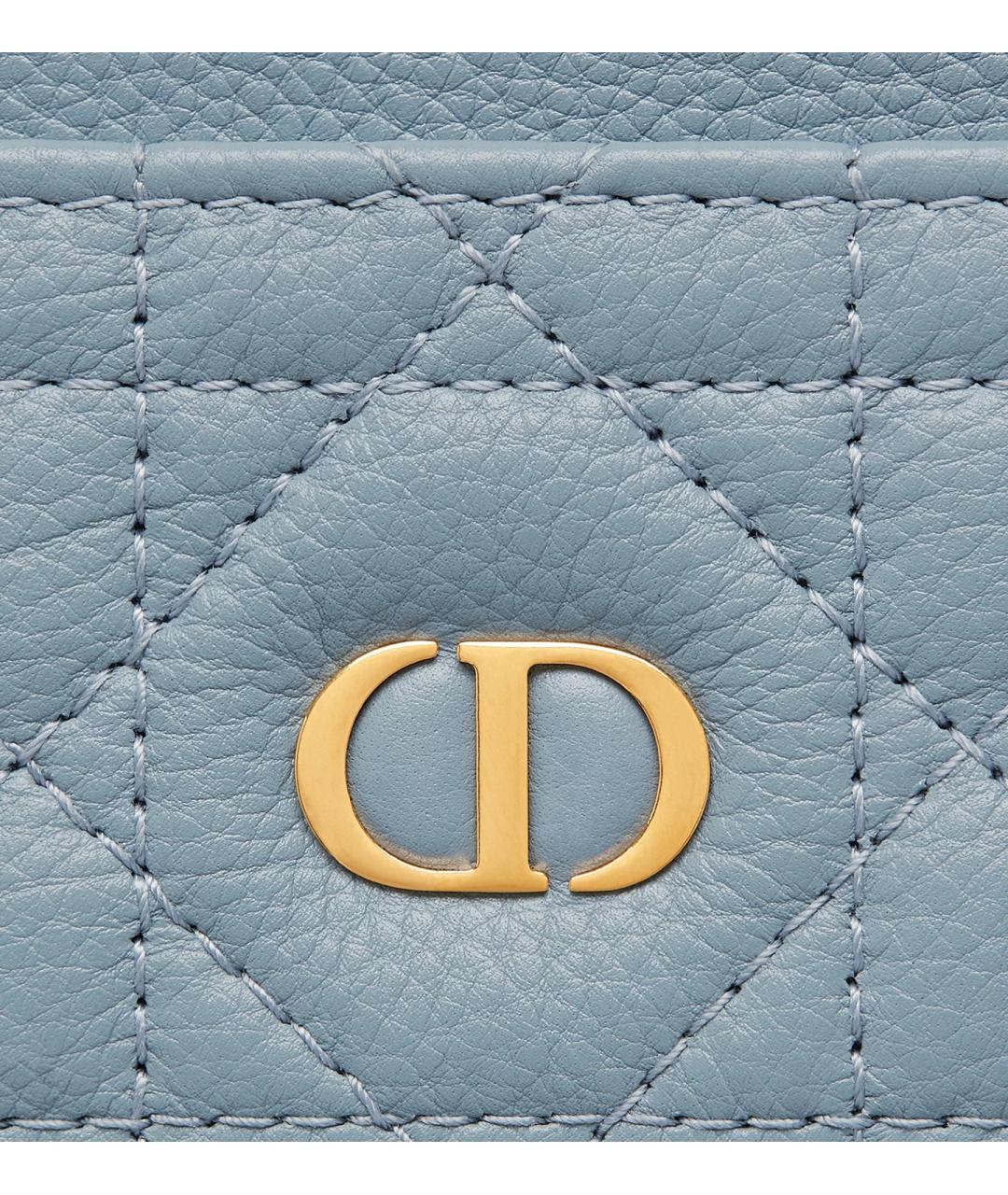 CHRISTIAN DIOR Голубой кожаный кардхолдер, фото 4